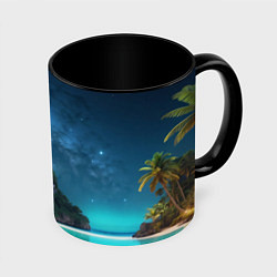 Кружка 3D Island beach, цвет: 3D-белый + черный