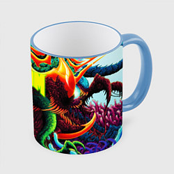 Кружка 3D Doom monster mars, цвет: 3D-небесно-голубой кант