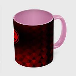 Кружка 3D Yamaha red poly, цвет: 3D-белый + розовый