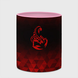 Кружка 3D Scorpions red poly, цвет: 3D-белый + розовый — фото 2