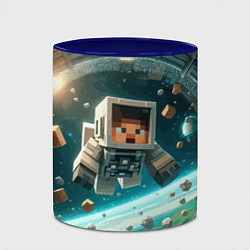 Кружка 3D An astronaut in outer space - Minecraft, цвет: 3D-белый + синий — фото 2