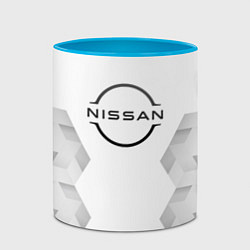 Кружка 3D Nissan white poly, цвет: 3D-белый + небесно-голубой — фото 2