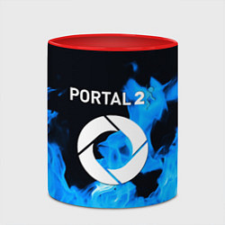 Кружка 3D Portal 2 blue flame, цвет: 3D-белый + красный — фото 2