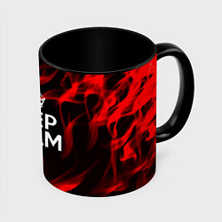 Кружка 3D Keep calm flame red, цвет: 3D-белый + черный