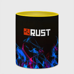 Кружка 3D Rust neon flame, цвет: 3D-белый + желтый — фото 2