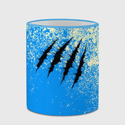 Кружка 3D Гранж - порезы монстра, цвет: 3D-небесно-голубой кант — фото 2