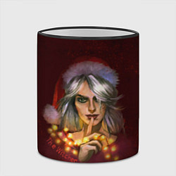 Кружка 3D Цирилла в шапке - The Witcher new year, цвет: 3D-черный кант — фото 2