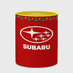 Кружка 3D Subaru new year, цвет: 3D-белый + желтый — фото 2