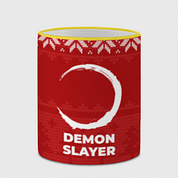 Кружка 3D Новогодний Demon Slayer, цвет: 3D-желтый кант — фото 2