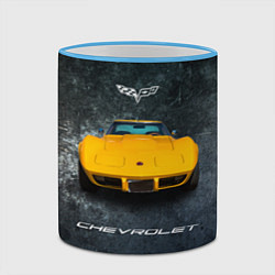 Кружка 3D Спортивный американский Chevrolet Corvette, цвет: 3D-небесно-голубой кант — фото 2