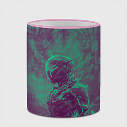 Кружка 3D Киборг в пурпурных тонах, цвет: 3D-розовый кант — фото 2