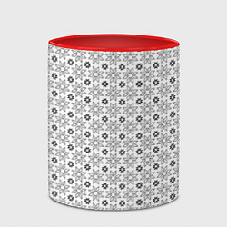 Кружка 3D Чёрные звёзды на чёрном фоне, цвет: 3D-белый + красный — фото 2