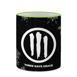 Кружка 3D Снежный Three Days Grace, цвет: 3D-светло-зеленый кант — фото 2