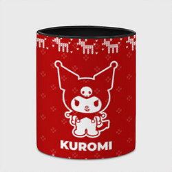 Кружка 3D Новогодний Kuromi с оленями, цвет: 3D-белый + черный — фото 2