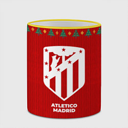 Кружка 3D Atletico Madrid new year, цвет: 3D-желтый кант — фото 2