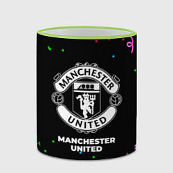 Кружка 3D Manchester United конфети, цвет: 3D-светло-зеленый кант — фото 2