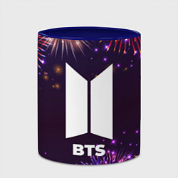 Кружка 3D Праздничный BTS, цвет: 3D-белый + синий — фото 2