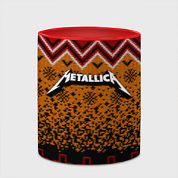 Кружка 3D Metallica christmas ugly sweater, цвет: 3D-белый + красный — фото 2