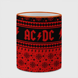 Кружка 3D ACDC christmas sweater, цвет: 3D-оранжевый кант — фото 2