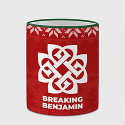 Кружка 3D Новогодний Breaking Benjamin, цвет: 3D-зеленый кант — фото 2