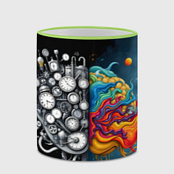 Кружка 3D Креативный мозг, цвет: 3D-светло-зеленый кант — фото 2