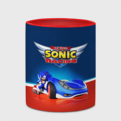 Кружка 3D Hedgehog - Sonic racing team, цвет: 3D-белый + красный — фото 2