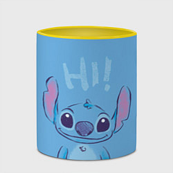 Кружка 3D Stitch says hi, цвет: 3D-белый + желтый — фото 2