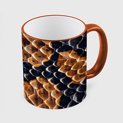 Кружка 3D Змеиный талисман, цвет: 3D-оранжевый кант
