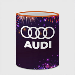 Кружка 3D Праздничный Audi, цвет: 3D-оранжевый кант — фото 2