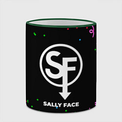 Кружка 3D Sally Face конфети, цвет: 3D-зеленый кант — фото 2