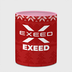 Кружка 3D Новогодний Exeed, цвет: 3D-белый + розовый — фото 2