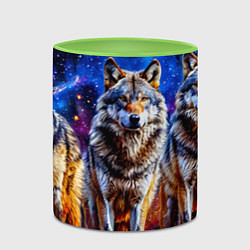 Кружка 3D Волки в космосе, цвет: 3D-белый + светло-зеленый — фото 2