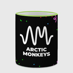 Кружка 3D Arctic Monkeys конфети, цвет: 3D-светло-зеленый кант — фото 2