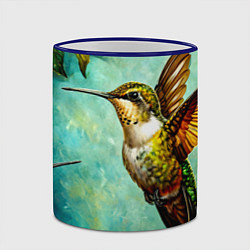 Кружка 3D Колибри в природе, цвет: 3D-синий кант — фото 2
