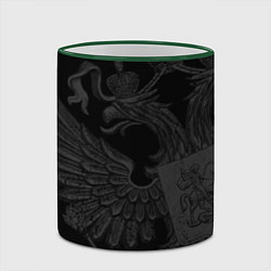 Кружка 3D Герб России - черный минимализм, цвет: 3D-зеленый кант — фото 2