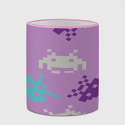 Кружка 3D Пиксели, цвет: 3D-розовый кант — фото 2