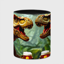 Кружка 3D Тираннозавры пьют пиво, цвет: 3D-белый + черный — фото 2