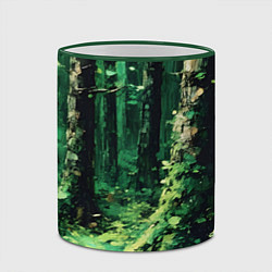 Кружка 3D Зелёный летний лес, цвет: 3D-зеленый кант — фото 2