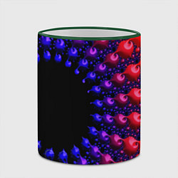 Кружка 3D Неоновая абстракция фрактал, цвет: 3D-зеленый кант — фото 2