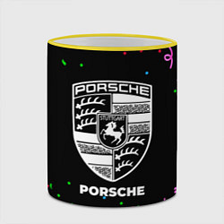 Кружка 3D Porsche конфети, цвет: 3D-желтый кант — фото 2