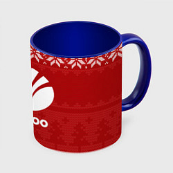 Кружка 3D Новогодний Daewoo, цвет: 3D-белый + синий