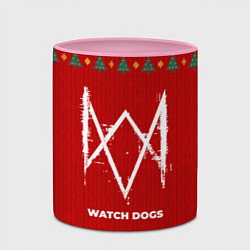 Кружка 3D Watch Dogs new year, цвет: 3D-белый + розовый — фото 2