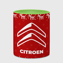 Кружка 3D Новогодний Citroen с оленями, цвет: 3D-белый + светло-зеленый — фото 2