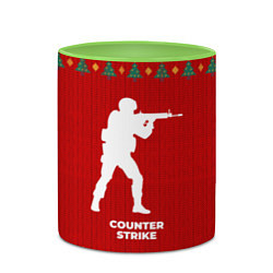 Кружка 3D Counter Strike new year, цвет: 3D-белый + светло-зеленый — фото 2