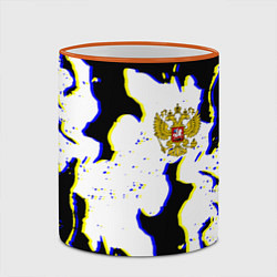 Кружка 3D Россия герб глитч, цвет: 3D-оранжевый кант — фото 2