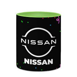Кружка 3D Nissan конфети, цвет: 3D-белый + светло-зеленый — фото 2