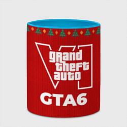 Кружка 3D GTA6 new year, цвет: 3D-белый + небесно-голубой — фото 2