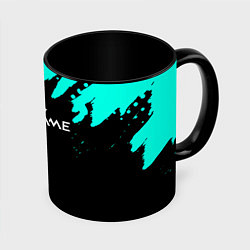 Кружка 3D Warframe краски голубые, цвет: 3D-белый + черный