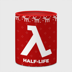 Кружка 3D Новогодний Half-Life с оленями, цвет: 3D-белый + красный — фото 2