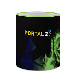 Кружка 3D Portal fire steel, цвет: 3D-светло-зеленый кант — фото 2